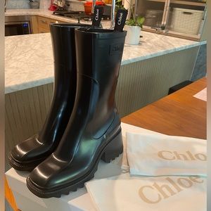 Chloé Betty Boots- Block Heel Platform Rain Boots